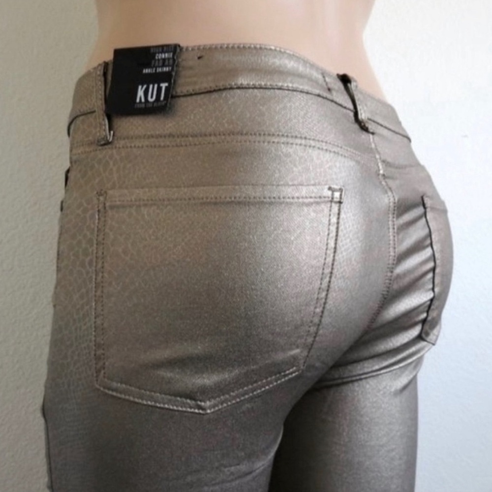 KUT from the KLOTH Jeans Fab AB Ankle Skinny Metallic Bronze Plus Size 18 NWT